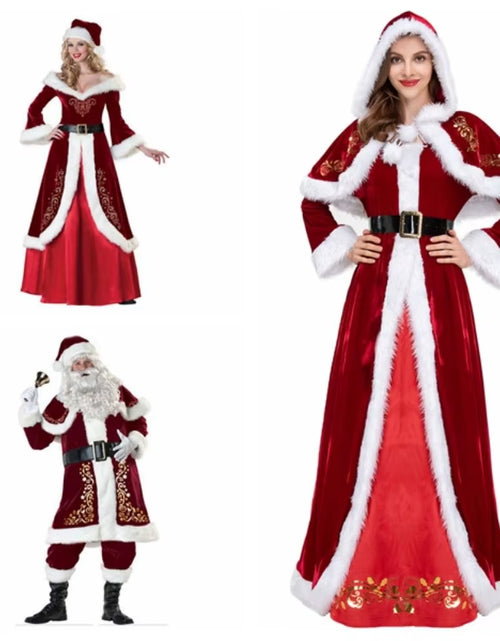 Load image into Gallery viewer, Hat Santa Claus Cosplay Costume Dress Shawl Christmas Cosplay Cloth Party Cloth Accessories Socks Women Evening Dress
