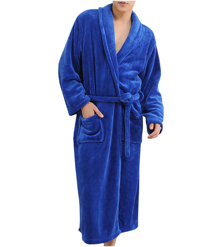 Womens Robes Clearance Sale,Robes for Women Bathrobe Fuzzy,Women'S and Men'S Flannel Hooded Pajamas Bathrobe Long Pajamas Lovers' Home Clothes Dark Blue