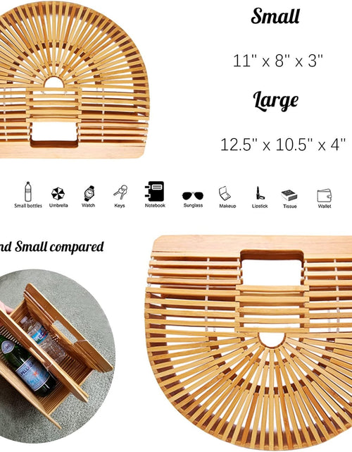 Load image into Gallery viewer, Womens Bamboo Handbag Handmade Large Tote Bag

