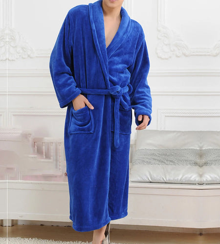 Womens Robes Clearance Sale,Robes for Women Bathrobe Fuzzy,Women'S and Men'S Flannel Hooded Pajamas Bathrobe Long Pajamas Lovers' Home Clothes Dark Blue