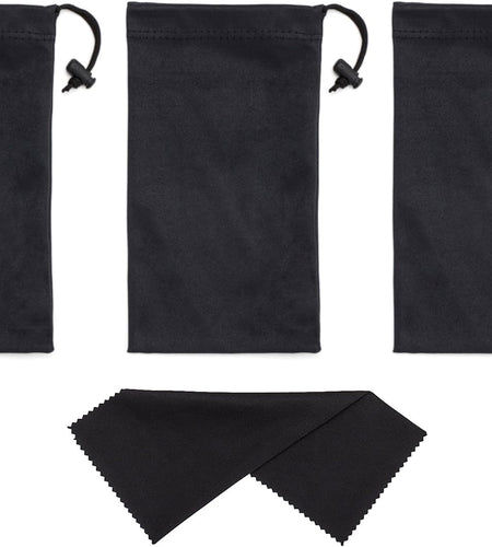 Sunglasses Pouch Soft Slim Glasses and Phone Case with Drawstring Closure