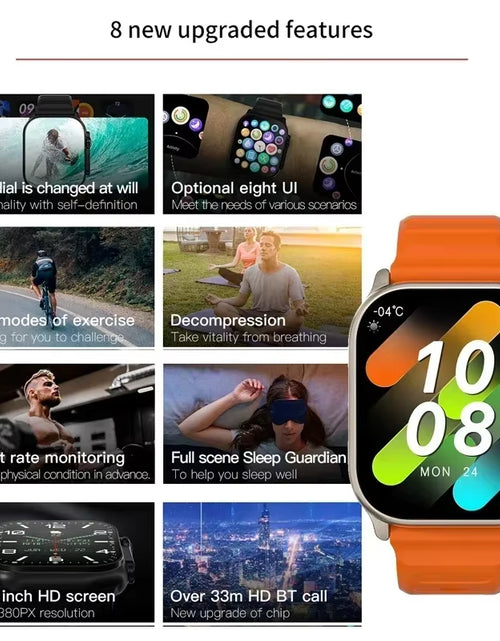 Load image into Gallery viewer, T900Ultra Smartwatch Bluetooth Talk Smartwatch Message Alert Heart Rate Monitor Sports Watch for Android IOS Men Women
