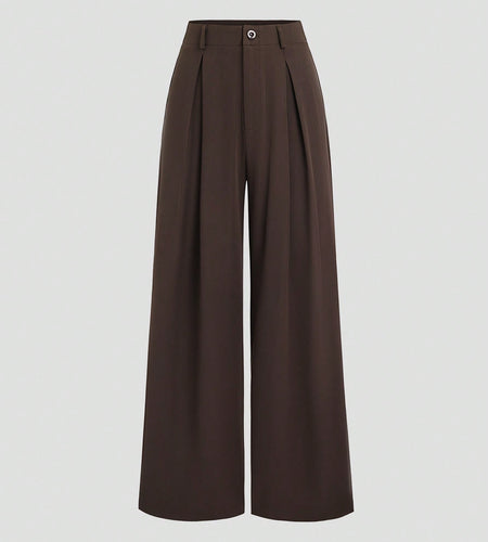 Sweetra Women'S Retro Elegant Jacquard Crimp Pleated Wide-Leg Pants, Autumn/Winter Fall Cloth for Women