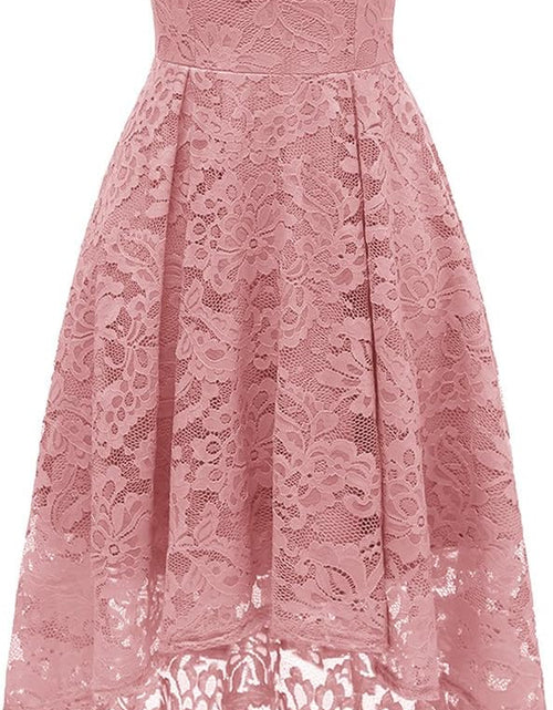 Load image into Gallery viewer, Women&#39;S Halter Floral Lace Cocktail Party Dress Hi-Lo Bridesmaid Dress
