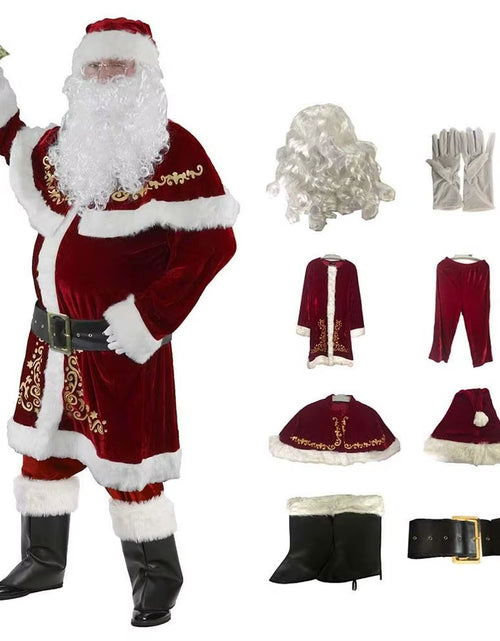 Load image into Gallery viewer, Hat Santa Claus Cosplay Costume Dress Shawl Christmas Cosplay Cloth Party Cloth Accessories Socks Women Evening Dress
