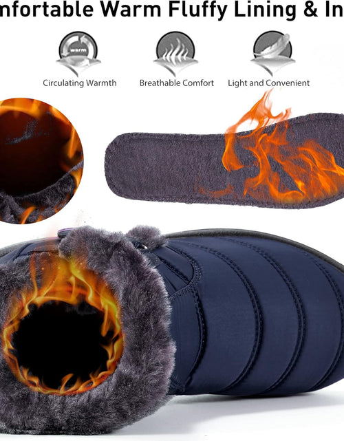 Load image into Gallery viewer, Womens Snow Boots Winter Shoes with Warm Plush Fleece Lined Ankle Booties Outdoor Comfortable Slip on Waterproof Hiking Shoe
