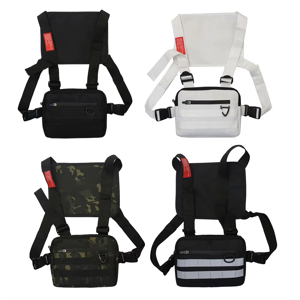 Multi-Function Chest Bags Men Women Oxford Cloth Vest Hip-Hop Street Belt Pouch