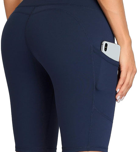 Women'S Short Yoga Side Pockets High Waist Workout Running Shorts