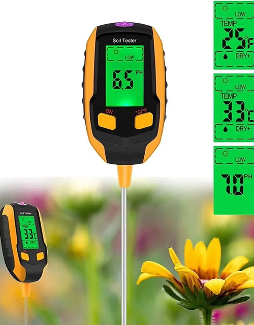 Load image into Gallery viewer, SmartGrow 4-in-1 Digital Soil Meter – Moisture, pH, Temperature &amp; Sunlight Intensity for Perfect Plant Care
