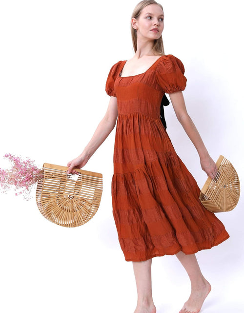 Load image into Gallery viewer, Womens Bamboo Handbag Handmade Large Tote Bag
