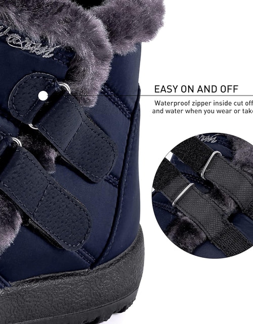 Load image into Gallery viewer, Womens Snow Boots Winter Shoes with Warm Plush Fleece Lined Ankle Booties Outdoor Comfortable Slip on Waterproof Hiking Shoe
