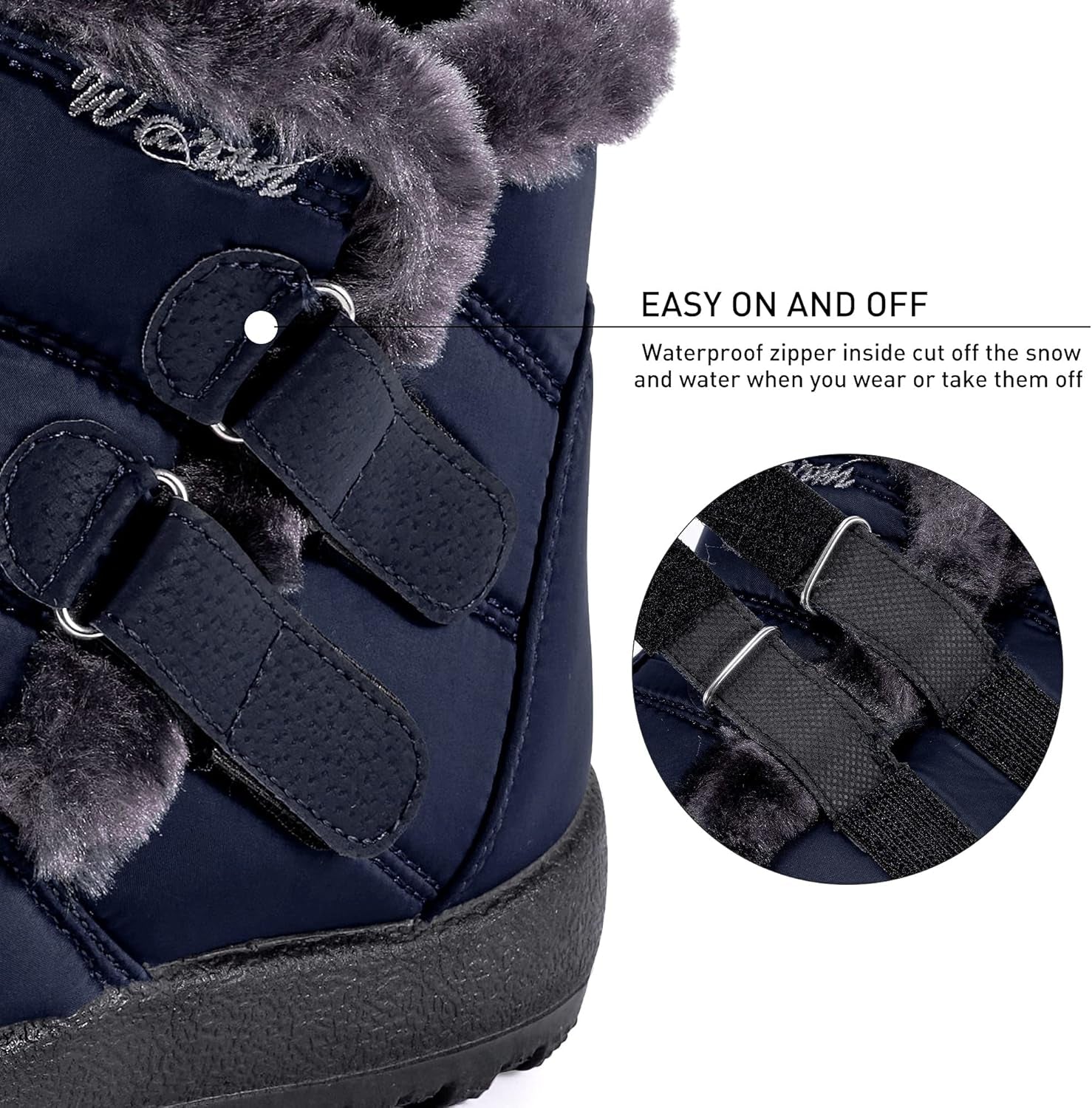 Womens Snow Boots Winter Shoes with Warm Plush Fleece Lined Ankle Booties Outdoor Comfortable Slip on Waterproof Hiking Shoe