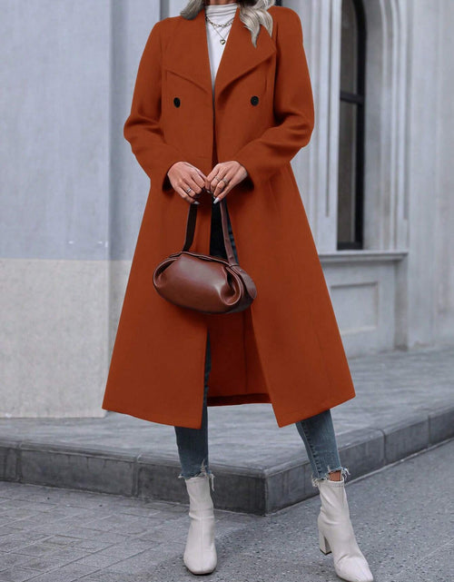 Load image into Gallery viewer, Pariaura Women&#39;S Double Breasted Long Sleeve Overcoat
