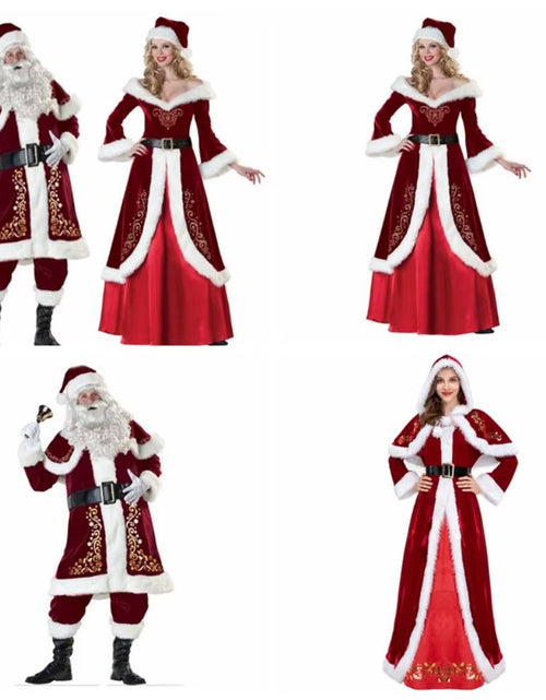 Load image into Gallery viewer, Hat Santa Claus Cosplay Costume Dress Shawl Christmas Cosplay Cloth Party Cloth Accessories Socks Women Evening Dress
