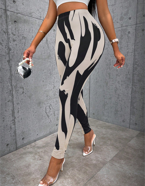 Load image into Gallery viewer, Zolique Graphic Print High Waist Leggings Fall Cloth for Women
