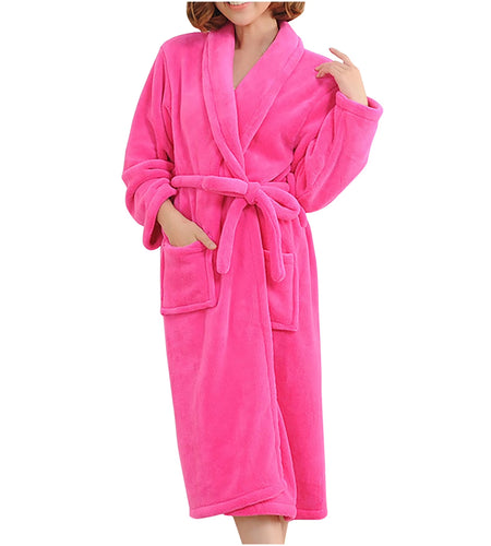 Womens Robes Clearance Sale,Robes for Women Bathrobe Fuzzy,Women'S and Men'S Flannel Hooded Pajamas Bathrobe Long Pajamas Lovers' Home Clothes Hot Pink