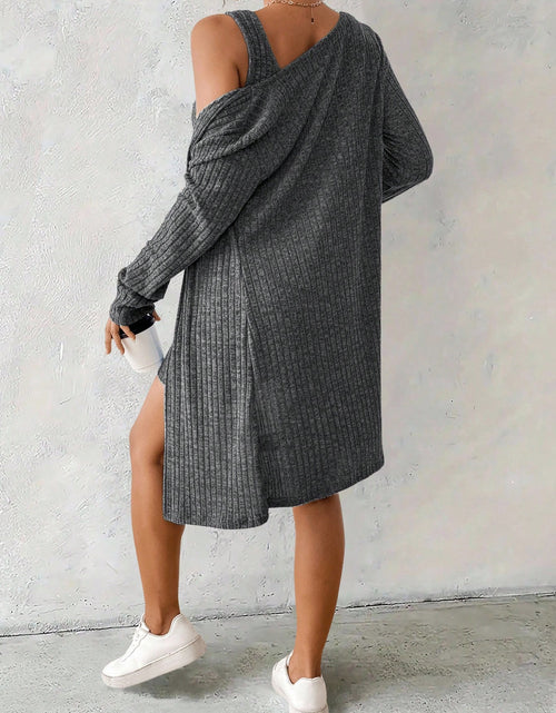 Load image into Gallery viewer, Calvaya Women&#39;S Sexy 2Pcs Dress Set, Blue, Autumn/Winter
