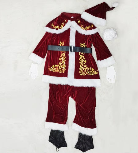 Hat Santa Claus Cosplay Costume Dress Shawl Christmas Cosplay Cloth Party Cloth Accessories Socks Women Evening Dress