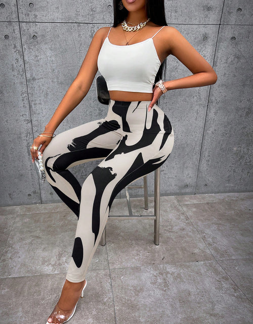 Load image into Gallery viewer, Zolique Graphic Print High Waist Leggings Fall Cloth for Women
