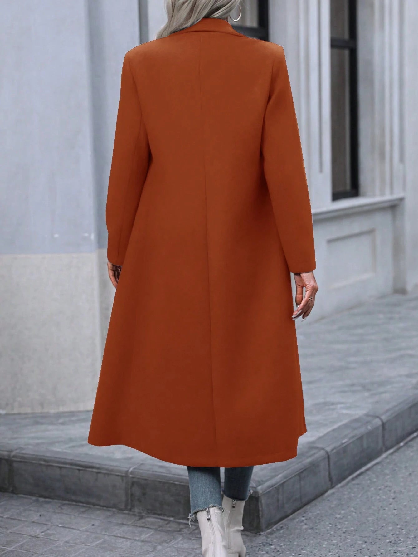 Pariaura Women'S Double Breasted Long Sleeve Overcoat