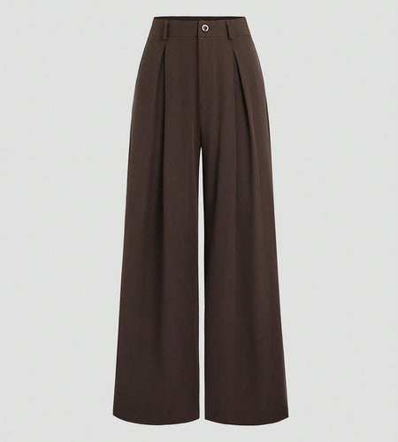 Sweetra Women'S Retro Elegant Jacquard Crimp Pleated Wide-Leg Pants, Autumn/Winter Fall Cloth for Women