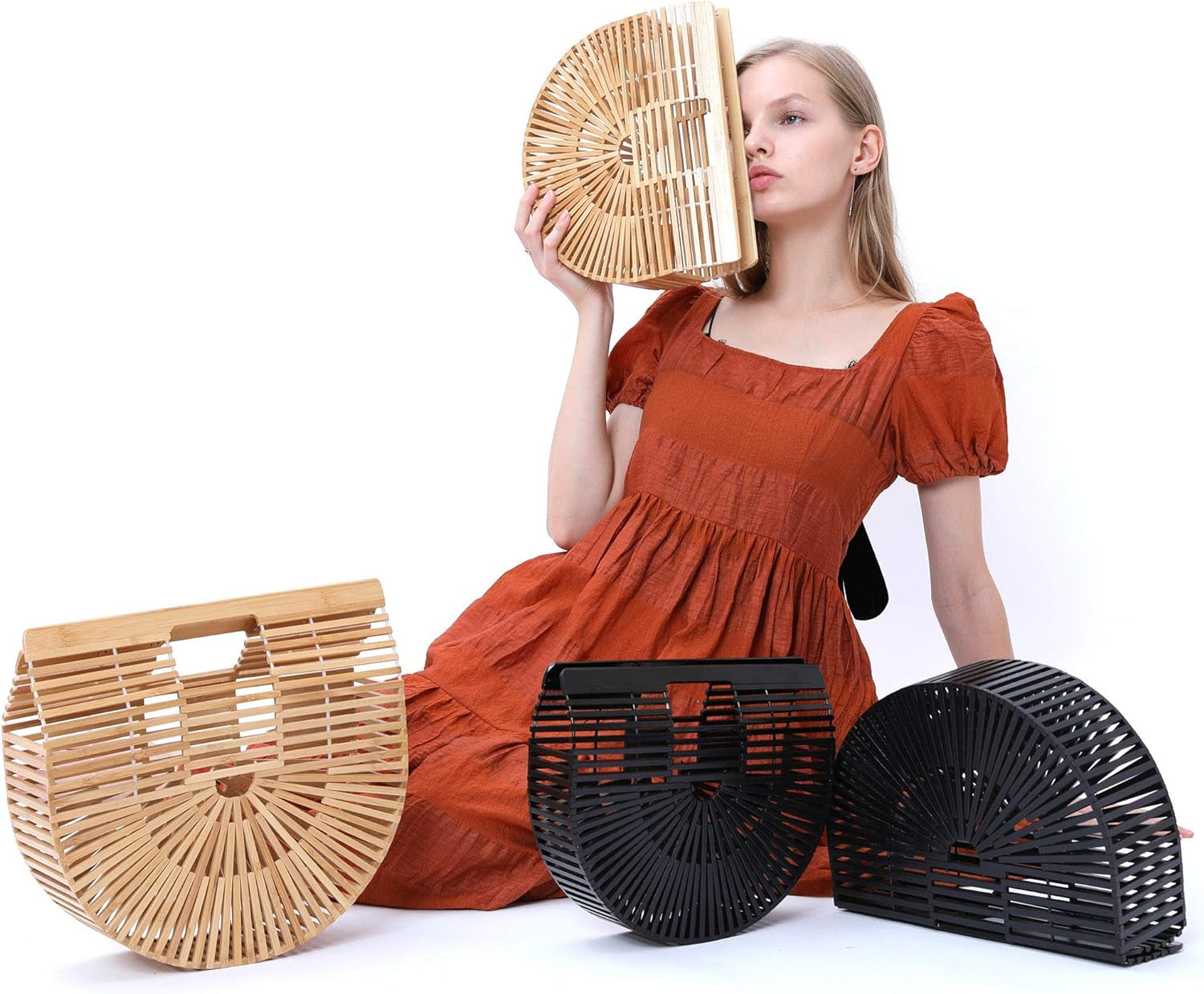 Womens Bamboo Handbag Handmade Large Tote Bag