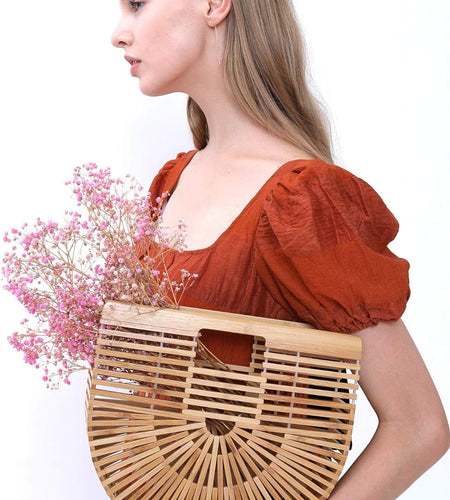 Womens Bamboo Handbag Handmade Large Tote Bag