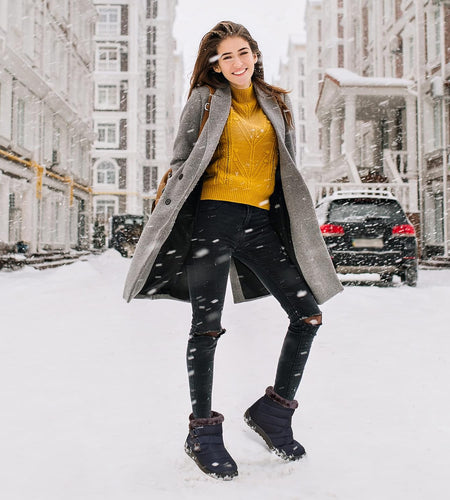 Womens Snow Boots Winter Shoes with Warm Plush Fleece Lined Ankle Booties Outdoor Comfortable Slip on Waterproof Hiking Shoe