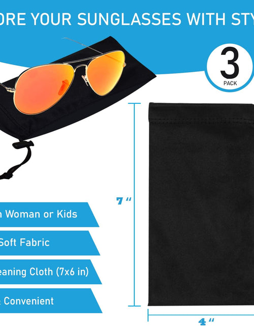 Load image into Gallery viewer, Sunglasses Pouch Soft Slim Glasses and Phone Case with Drawstring Closure
