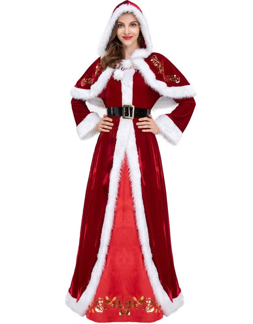 Load image into Gallery viewer, Hat Santa Claus Cosplay Costume Dress Shawl Christmas Cosplay Cloth Party Cloth Accessories Socks Women Evening Dress
