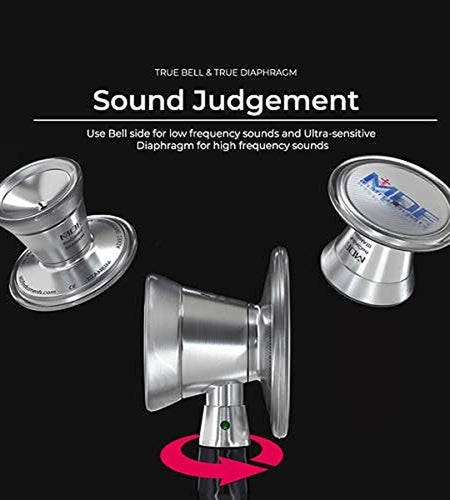 MDF Turquoise Rose Gold Procardial Cardiology Stethoscope, Lightweight Titanium, Adult, Dual Head, Free-Parts-For-Life, Turquoise Tube, Rose Gold Chestpiece-Headset, MDF797TTQRG