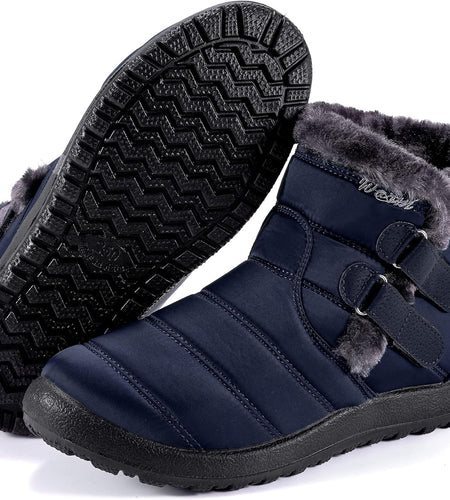 Womens Snow Boots Winter Shoes with Warm Plush Fleece Lined Ankle Booties Outdoor Comfortable Slip on Waterproof Hiking Shoe