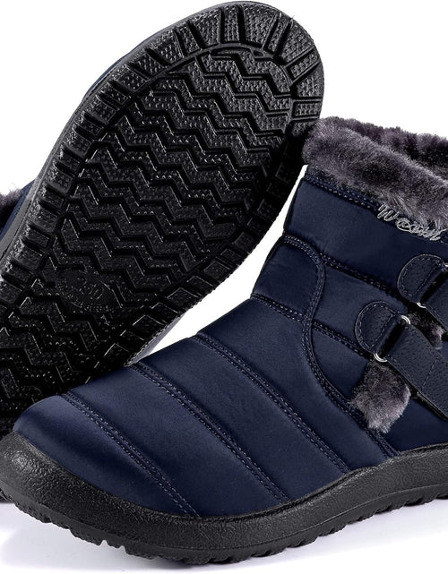 Load image into Gallery viewer, Womens Snow Boots Winter Shoes with Warm Plush Fleece Lined Ankle Booties Outdoor Comfortable Slip on Waterproof Hiking Shoe
