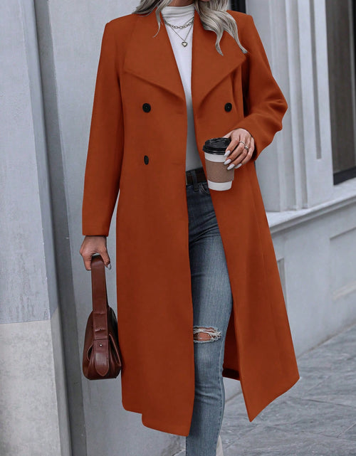 Load image into Gallery viewer, Pariaura Women&#39;S Double Breasted Long Sleeve Overcoat
