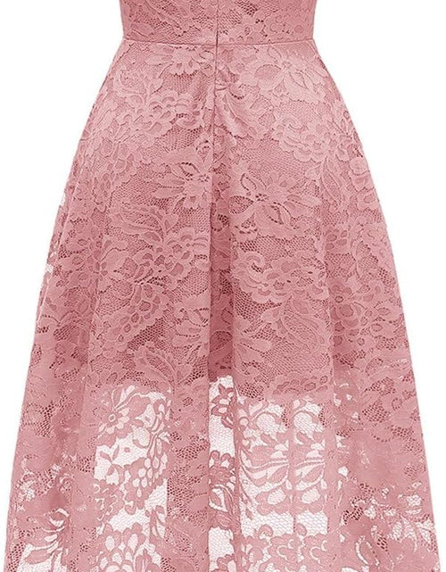 Load image into Gallery viewer, Women&#39;S Halter Floral Lace Cocktail Party Dress Hi-Lo Bridesmaid Dress
