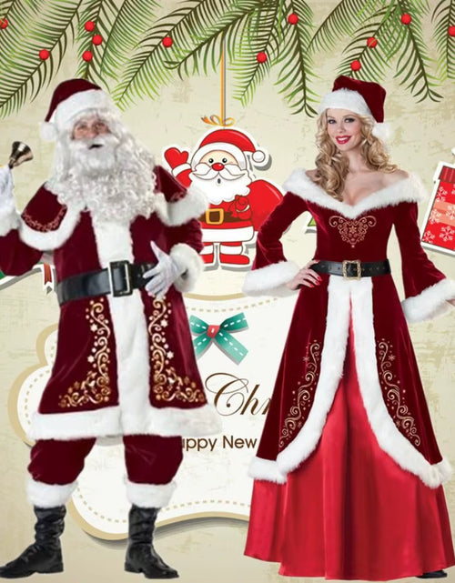 Load image into Gallery viewer, Hat Santa Claus Cosplay Costume Dress Shawl Christmas Cosplay Cloth Party Cloth Accessories Socks Women Evening Dress
